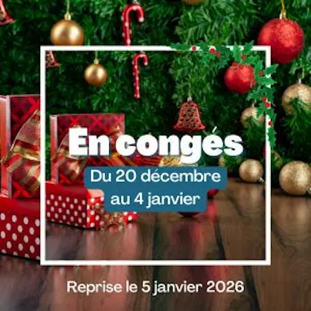 le cabinet sera fermé du 20 décmbre au 5 janvier 2026